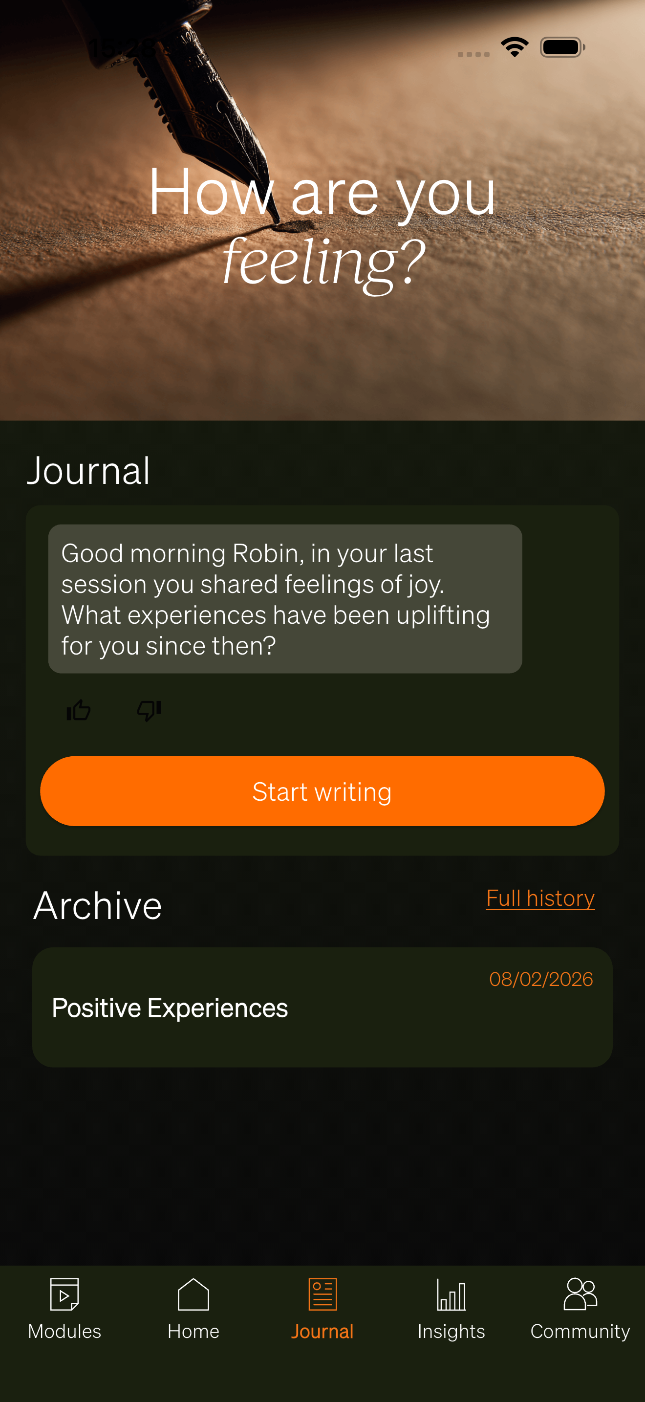 Interactive journaling with guided prompts